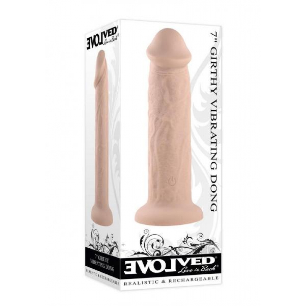 Girthy Vibe Dong 7 - Light White Vibrating Dong