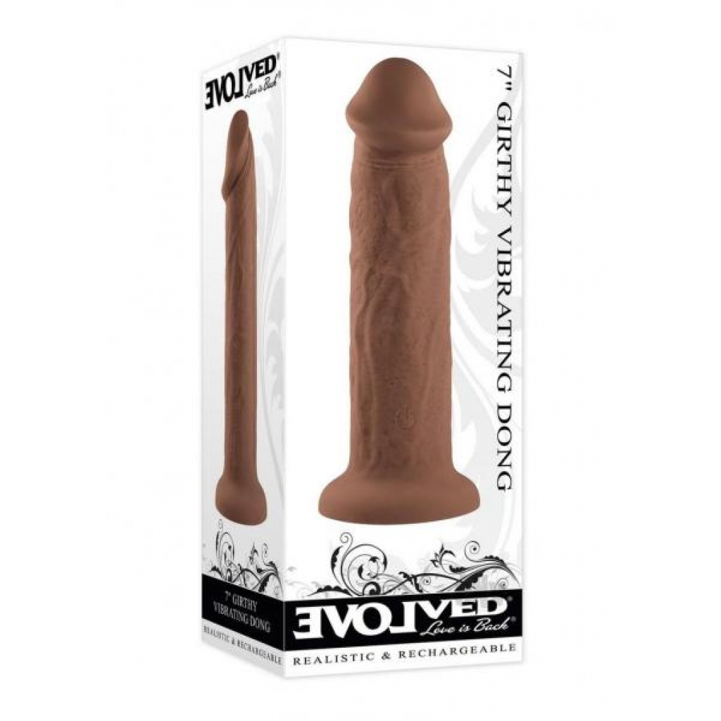 Girthy Vibe Dong 7 Inches - Dark Brown