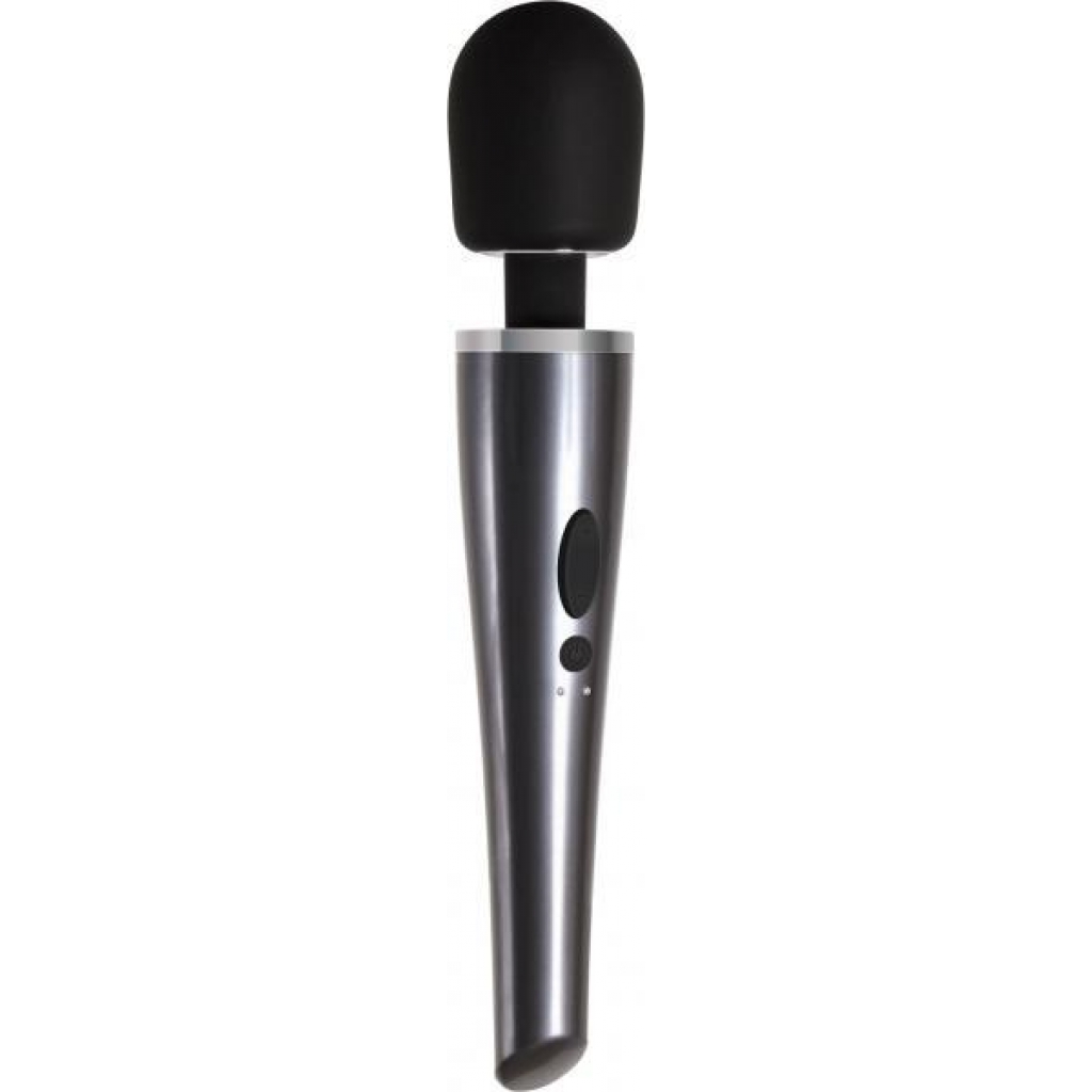 Mighty Metallic Wand Massager - Gray and Black