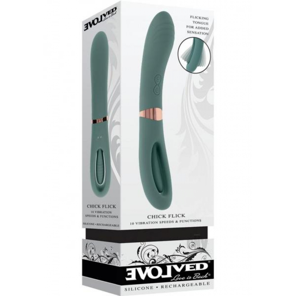 Chick Flick Double-Ended Vibrator - Green Teal