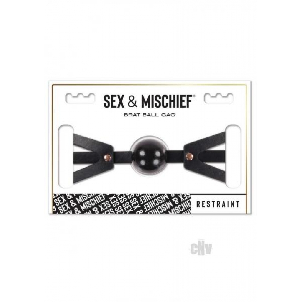 S&M Brat Ball Gag - Black/Rose Gold