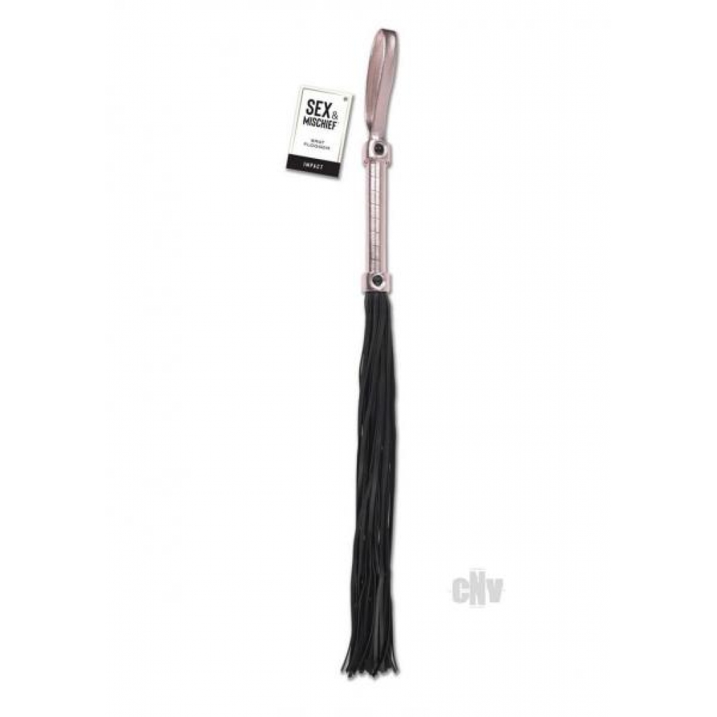 S&M Brat Flogger - Black/Rose Gold