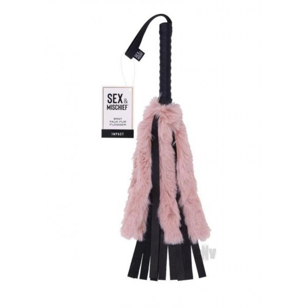 Brat Faux Fur Flogger - Pink