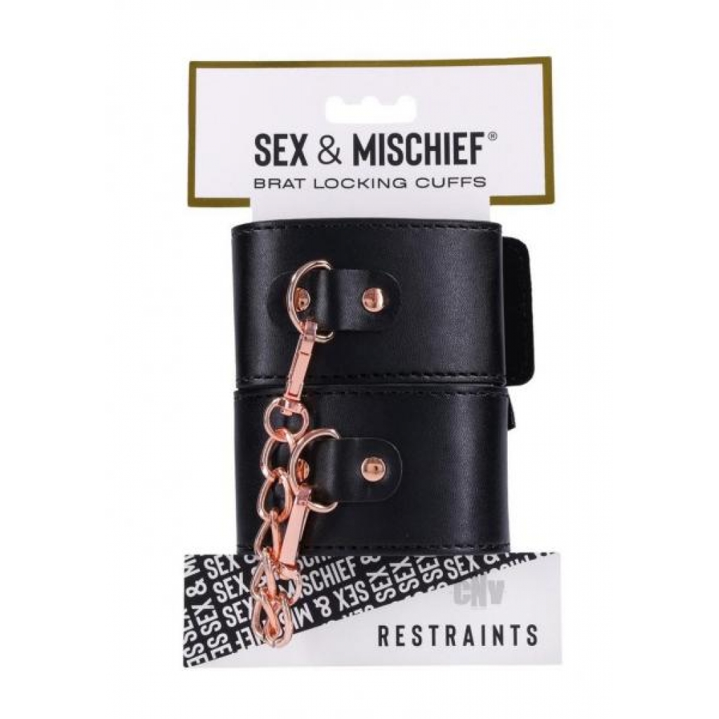 Brat Locking Cuffs - Gold Accents for the Brattiest Play