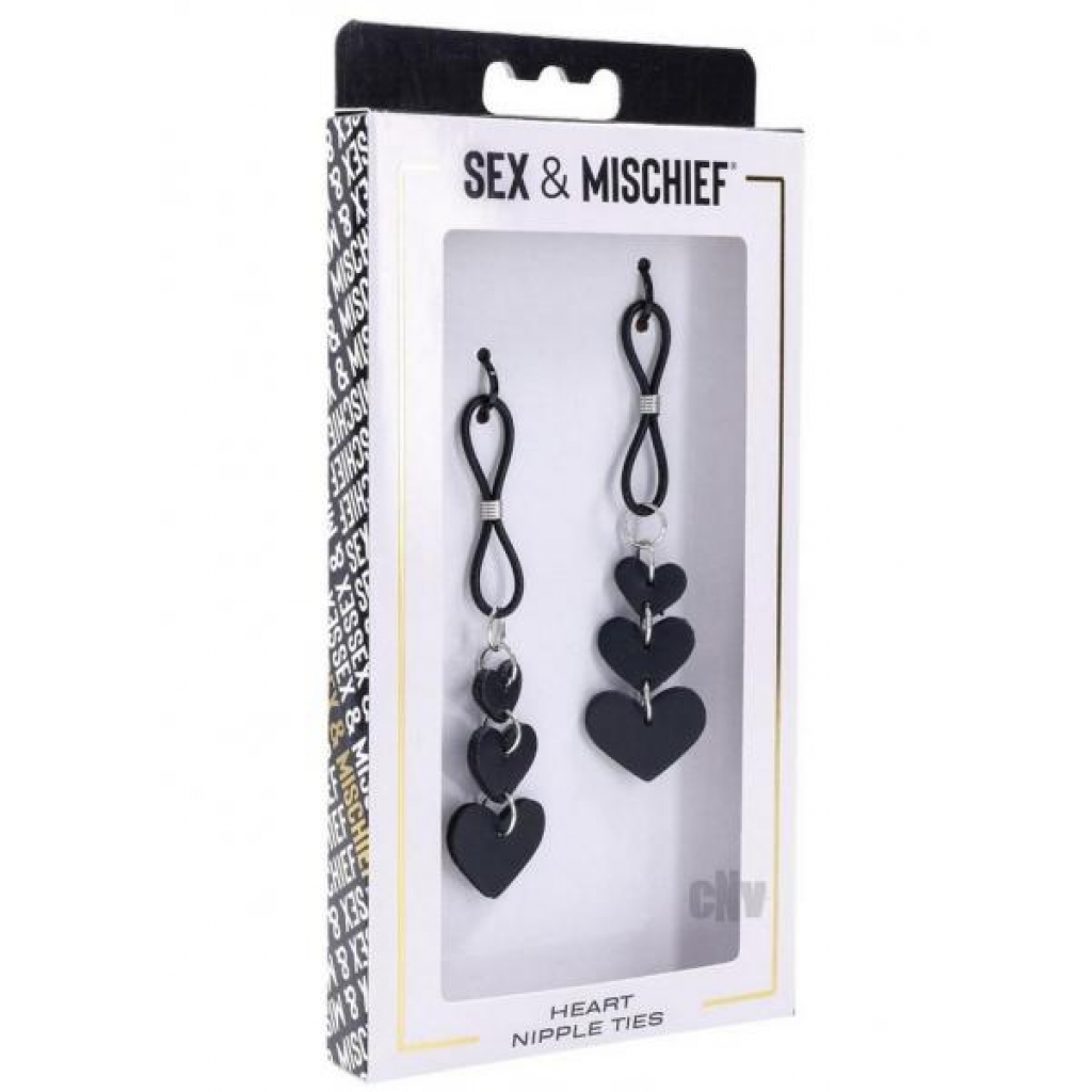 Sandm Heart Nipple Ties Blk/slv Black