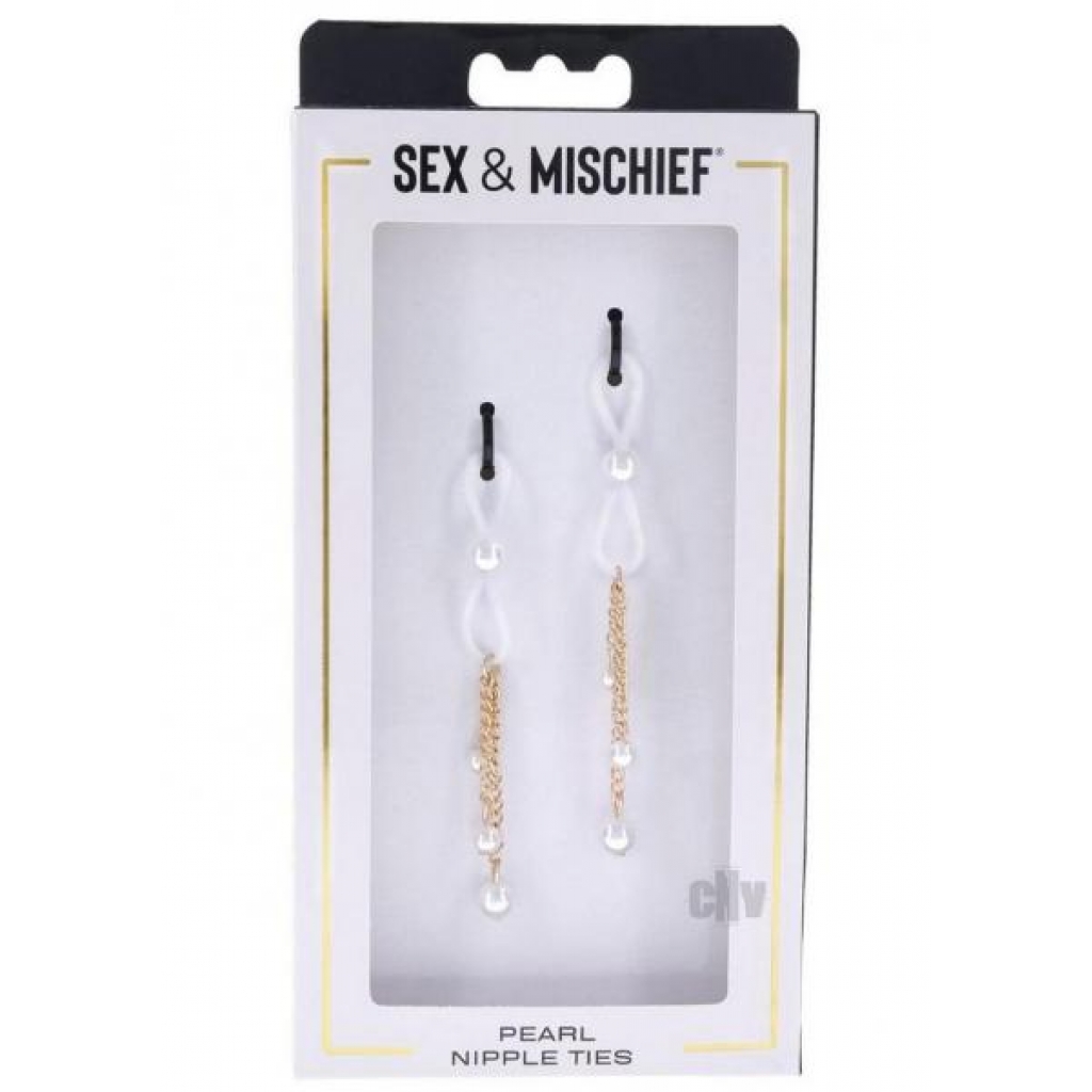 Sandm Pearl Nipple Ties White/Gold