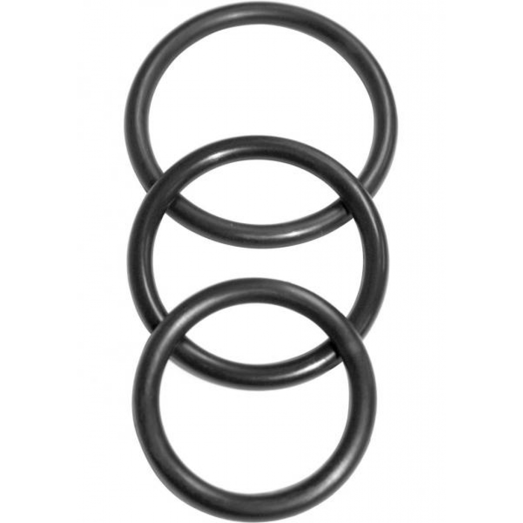 Nitrile Cockring 3 Pack - Black