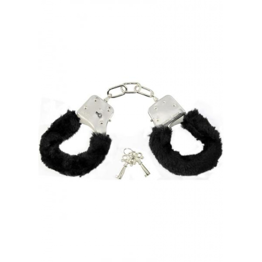 Sex and Mischief Furry Handcuffs in Black