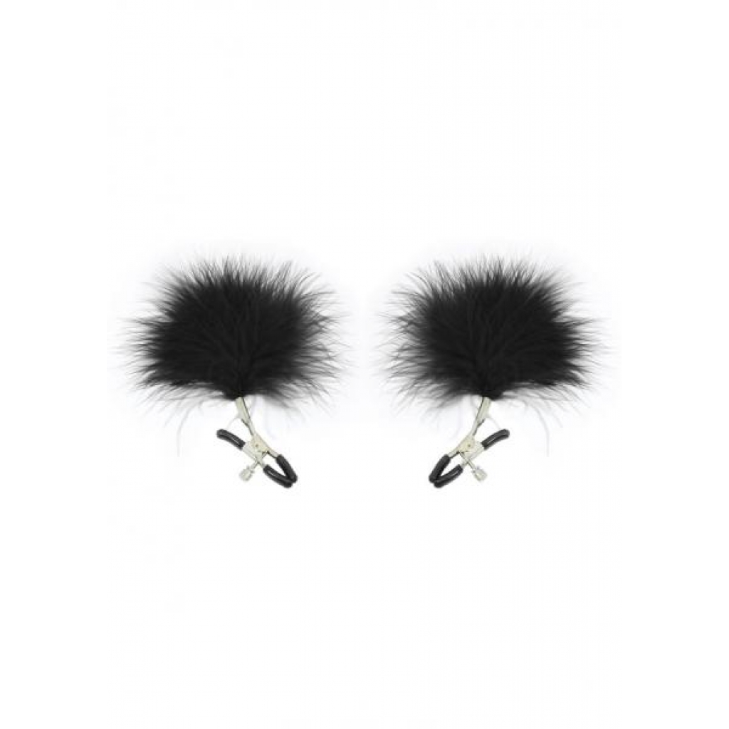 Feathered Nipple Clamps for Sensual Play – Black