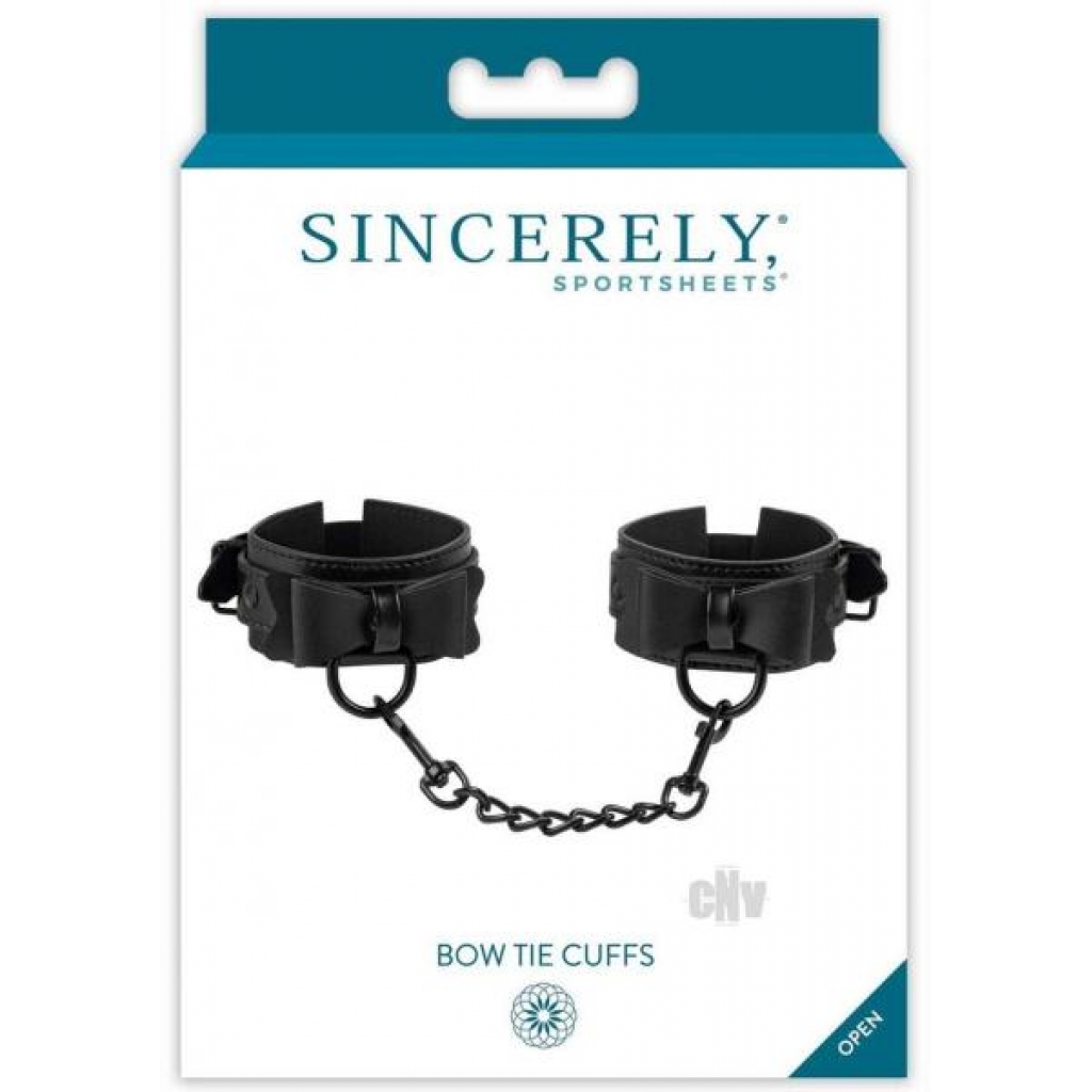 Sincerely Bow Tie Cuffs - Black