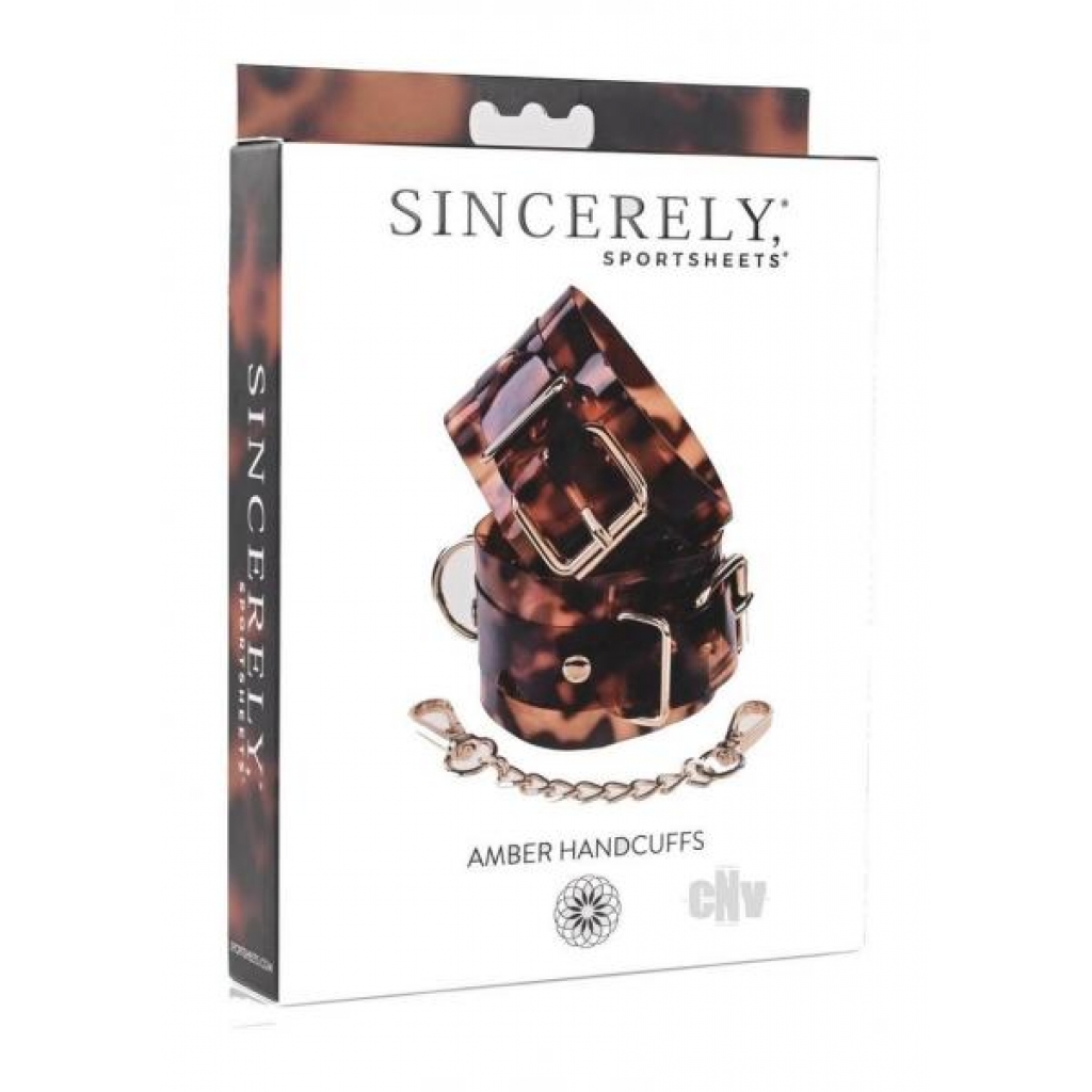 Sincerely Amber Hand Cuffs - Vibrant Red