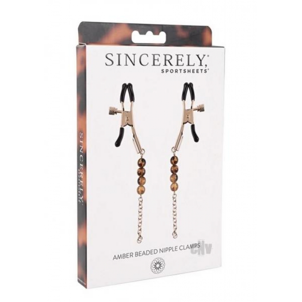 Sincerely Amber - Beaded Nipple Clamps - Red