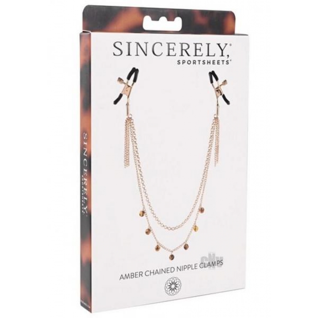 Sincerely Amber Chained Nipple Clamps – Elegant Seduction