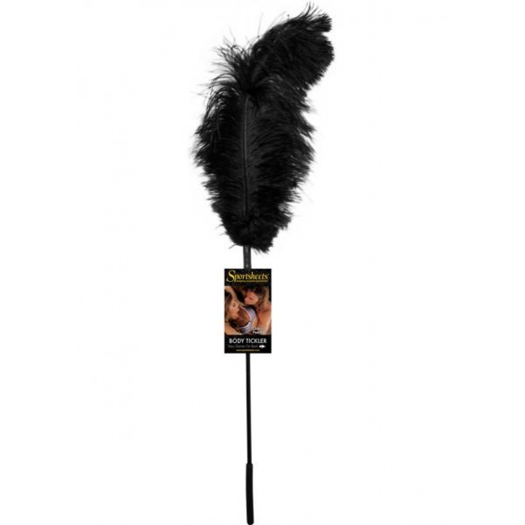 Luxury Body Tickler - Ostrich Feather in Black