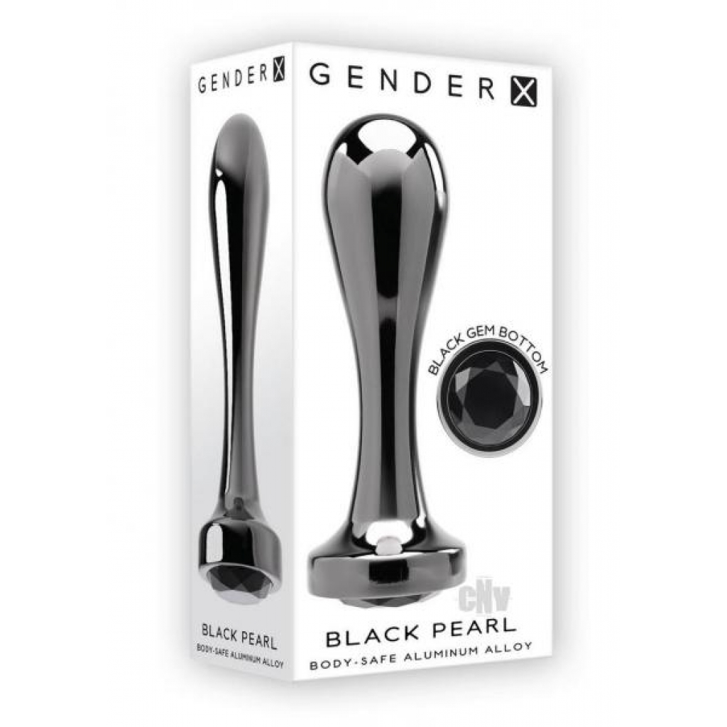 Gx Black Pearl Large Metal Plug - Silver