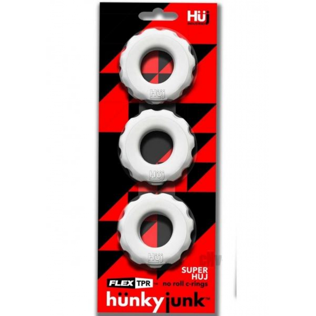 SUPER HUJ 3-pack Cockrings - White Ice