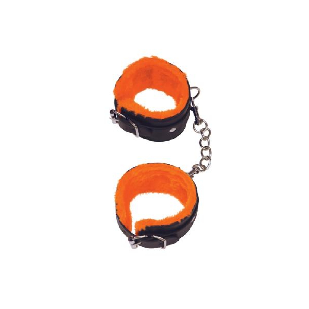 Faux Fur Lined Handcuffs with Stylish Chains