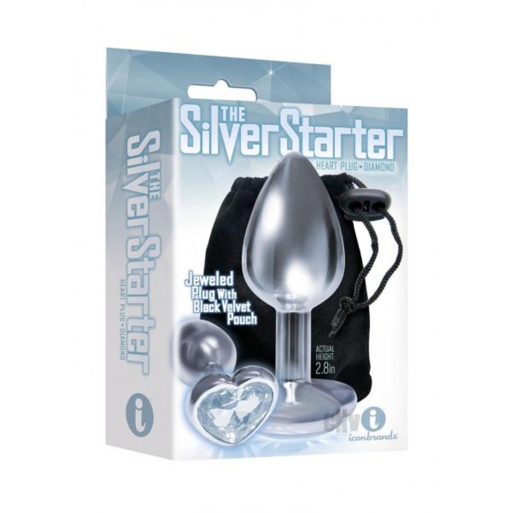 The 9 Silver Starter Heart Plug - Diamond