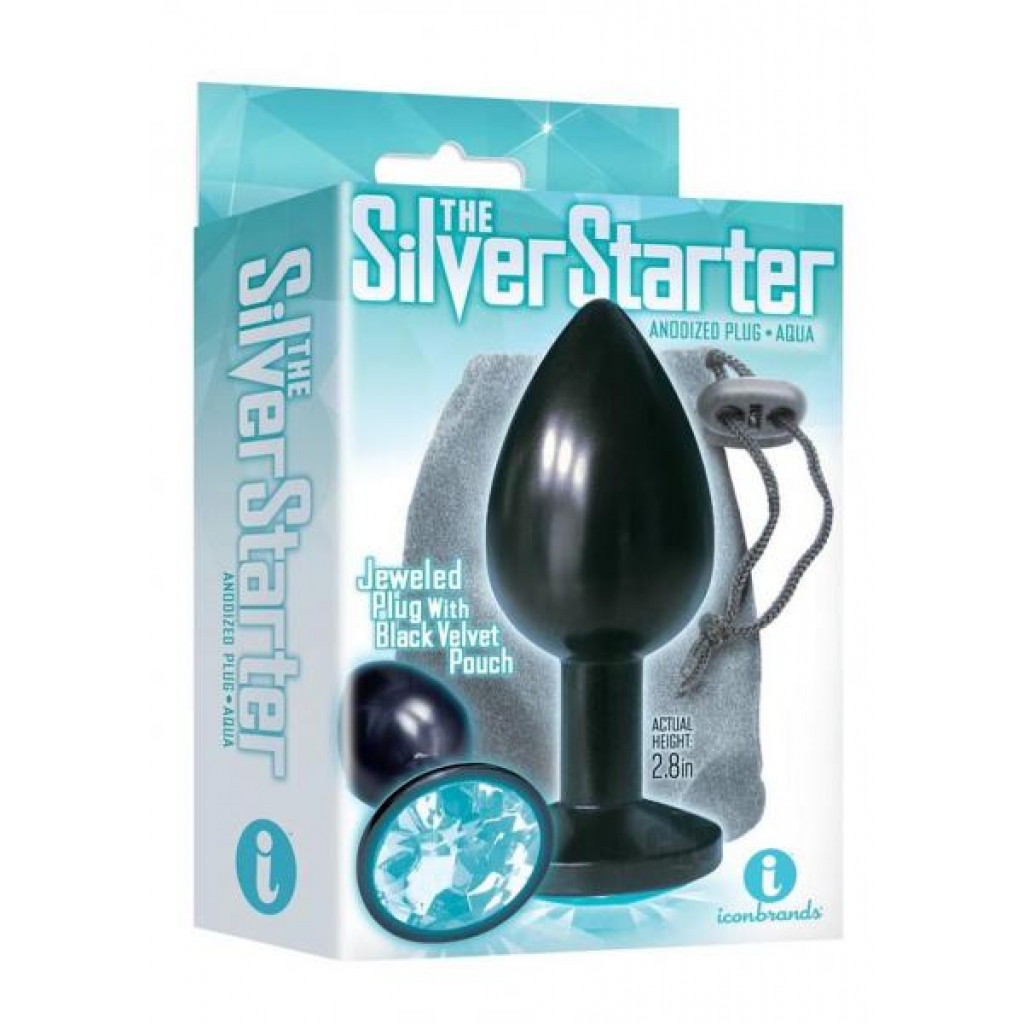 The 9 Bejeweled Stainless Plug - Aqua