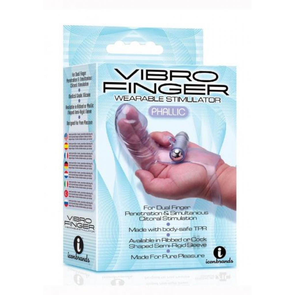 Vibrofinger Phallic Finger Massager - Purple