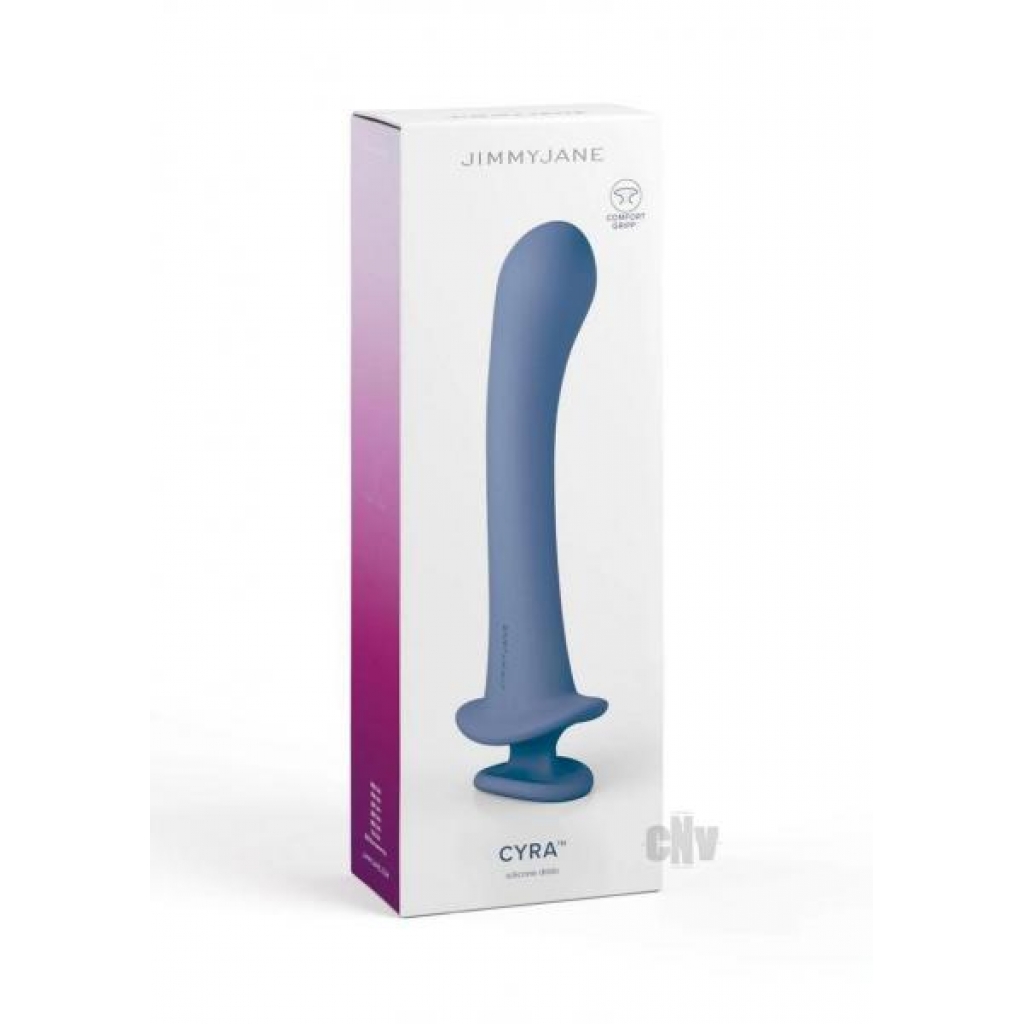 Jimmyjane Cyra G-Spot Silicone Dildo in Blue Smoke