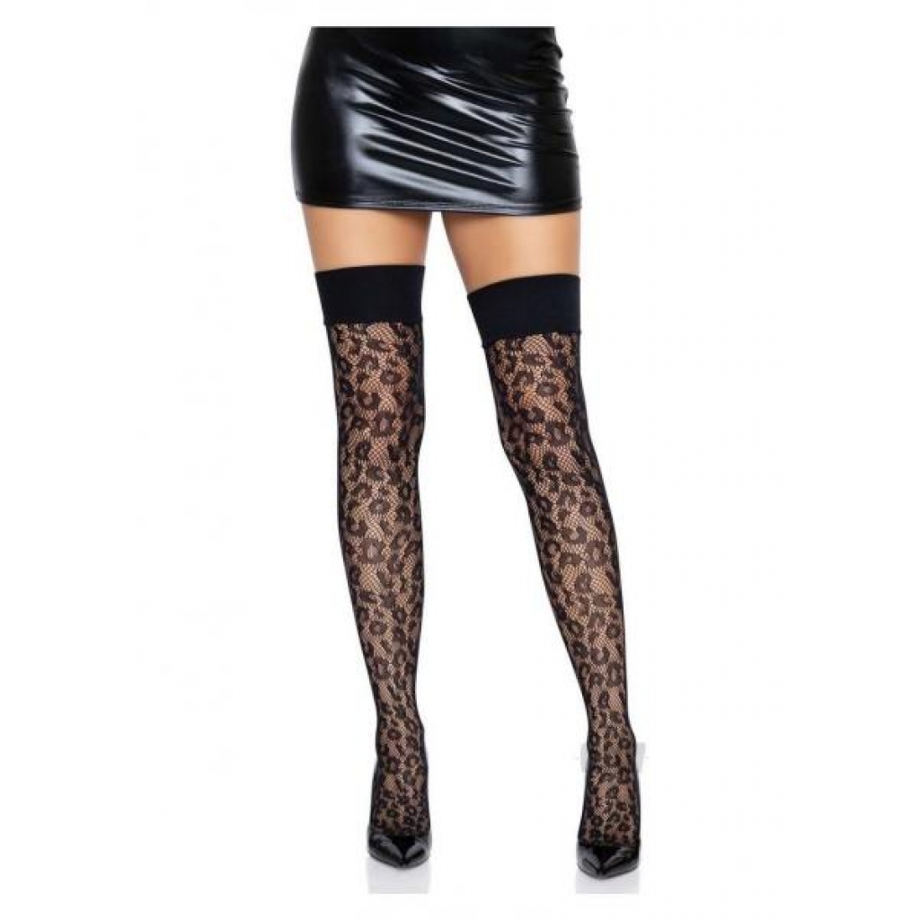 Leopard Net Thigh Highs - Fashion Meets Fun