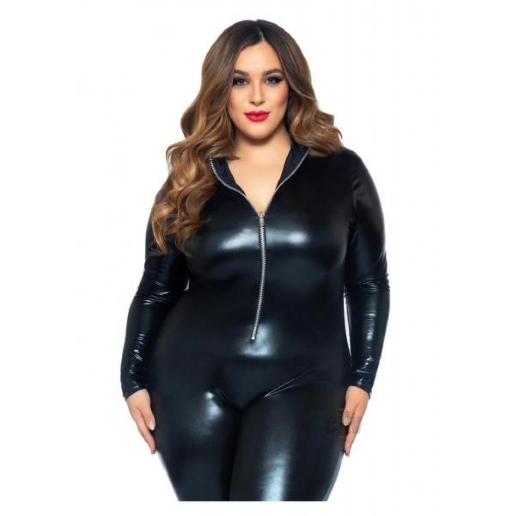 Lame Zipper Cat Suit - Stunning Lingerie Statement