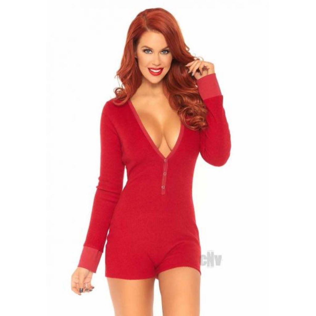 Long John Brushed Romper with Flap