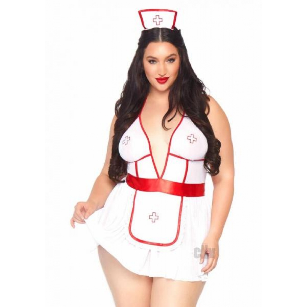 Nightshift Nurse 3-Piece Set - White/Red