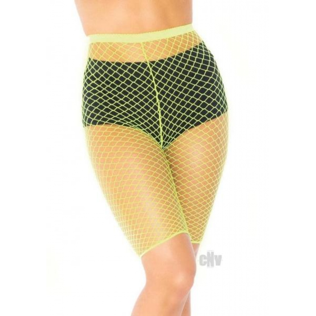 Industrial Net Biker Shorts - Neon Yellow