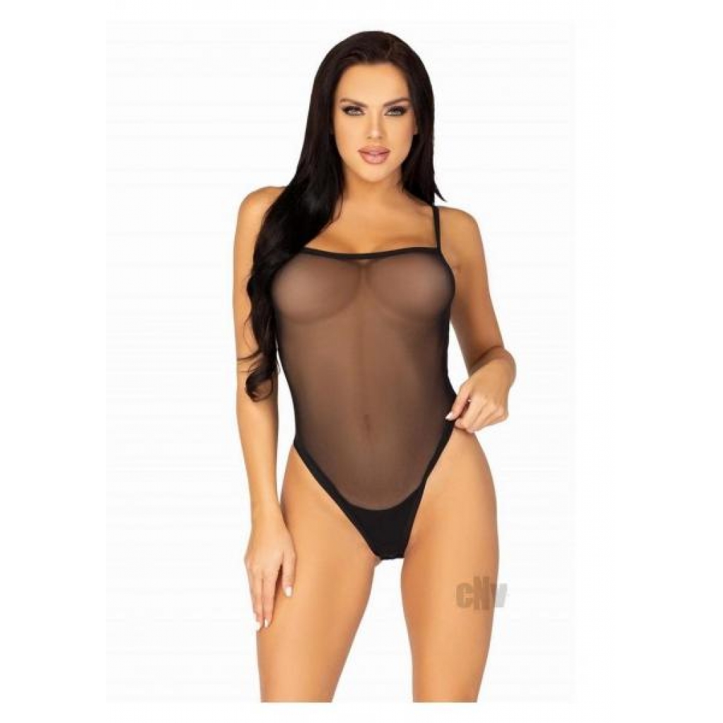 Snap Crotch Cami Bodysuit Thong - XL Black