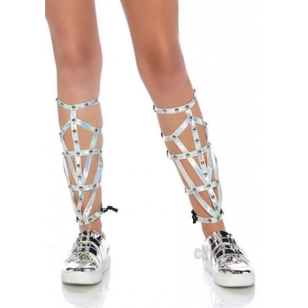 Iridescent Studded Shin Guards - OS, Black