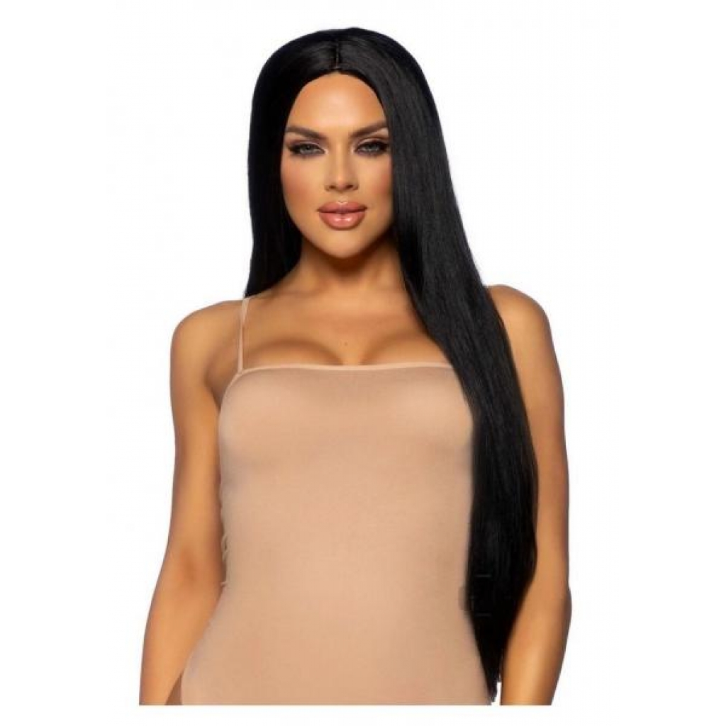 Long Straight 33 Center Part Wig - Black