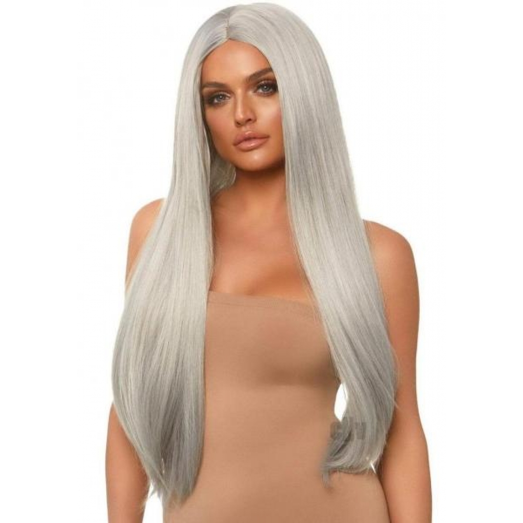 Long Straight 33-Inch Wig - Grey Smoke