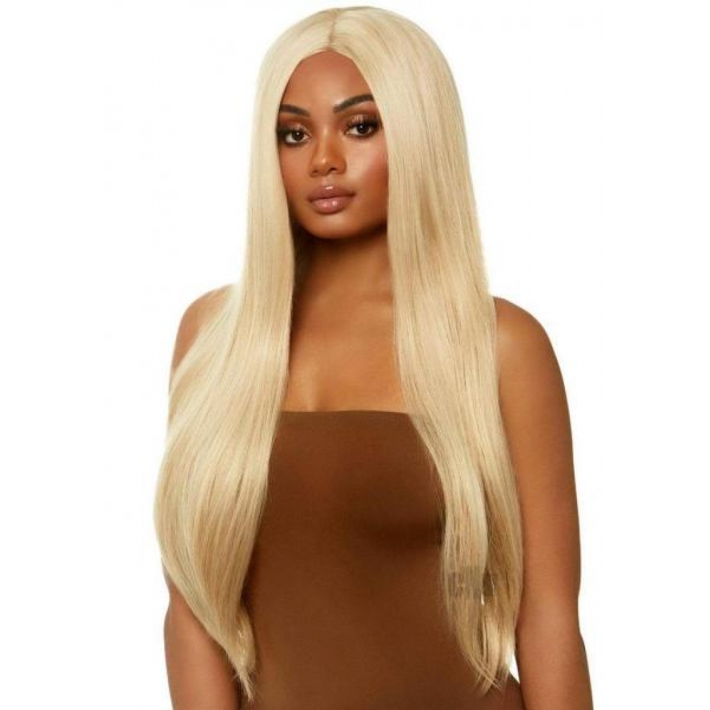 Long Straight Center Part Wig - Blonde Yellow