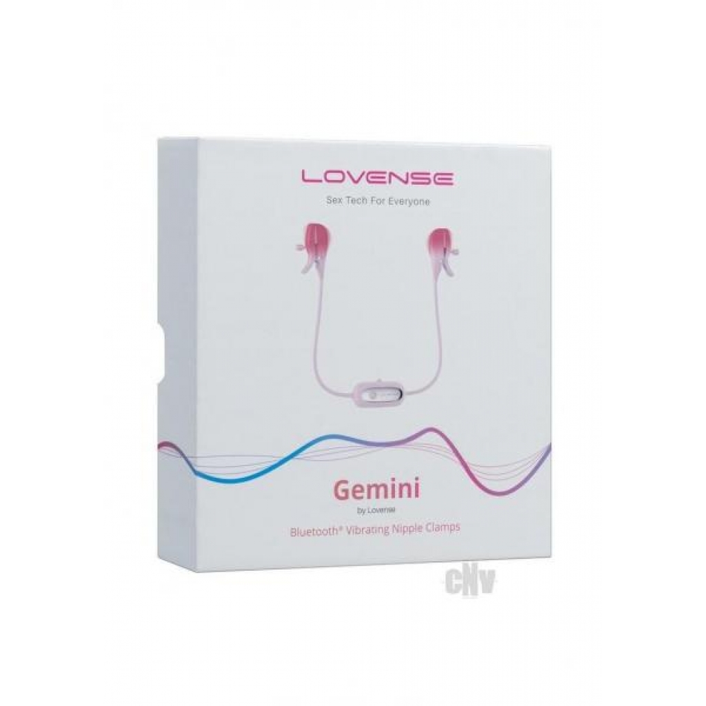 Gemini - App Controlled Vibrating Nipple Clamps - Pink