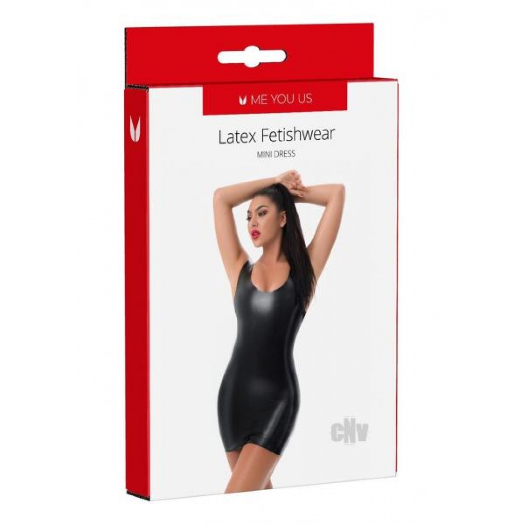 Myu Latex Mini Dress - Large - Black