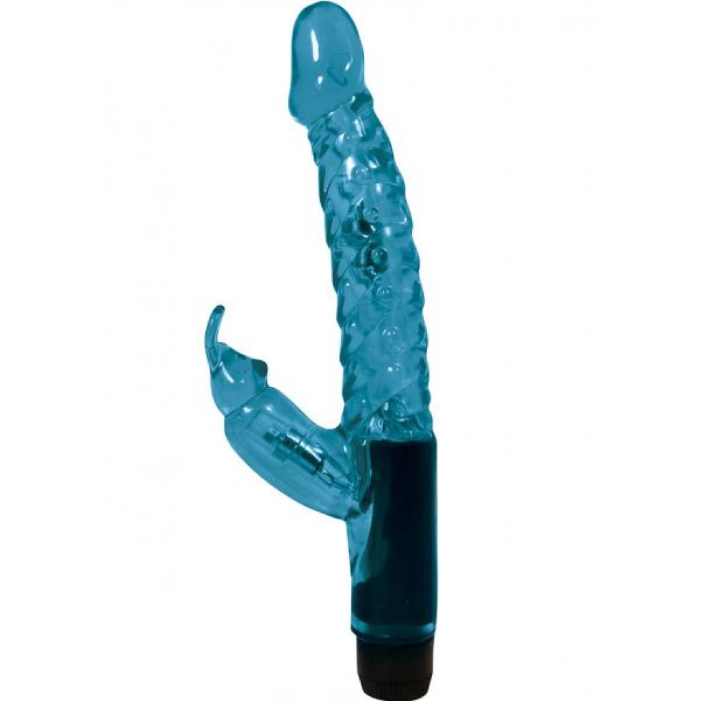 Jelly Mini Rabbit Vibro Wand - 6 Inch - Blue