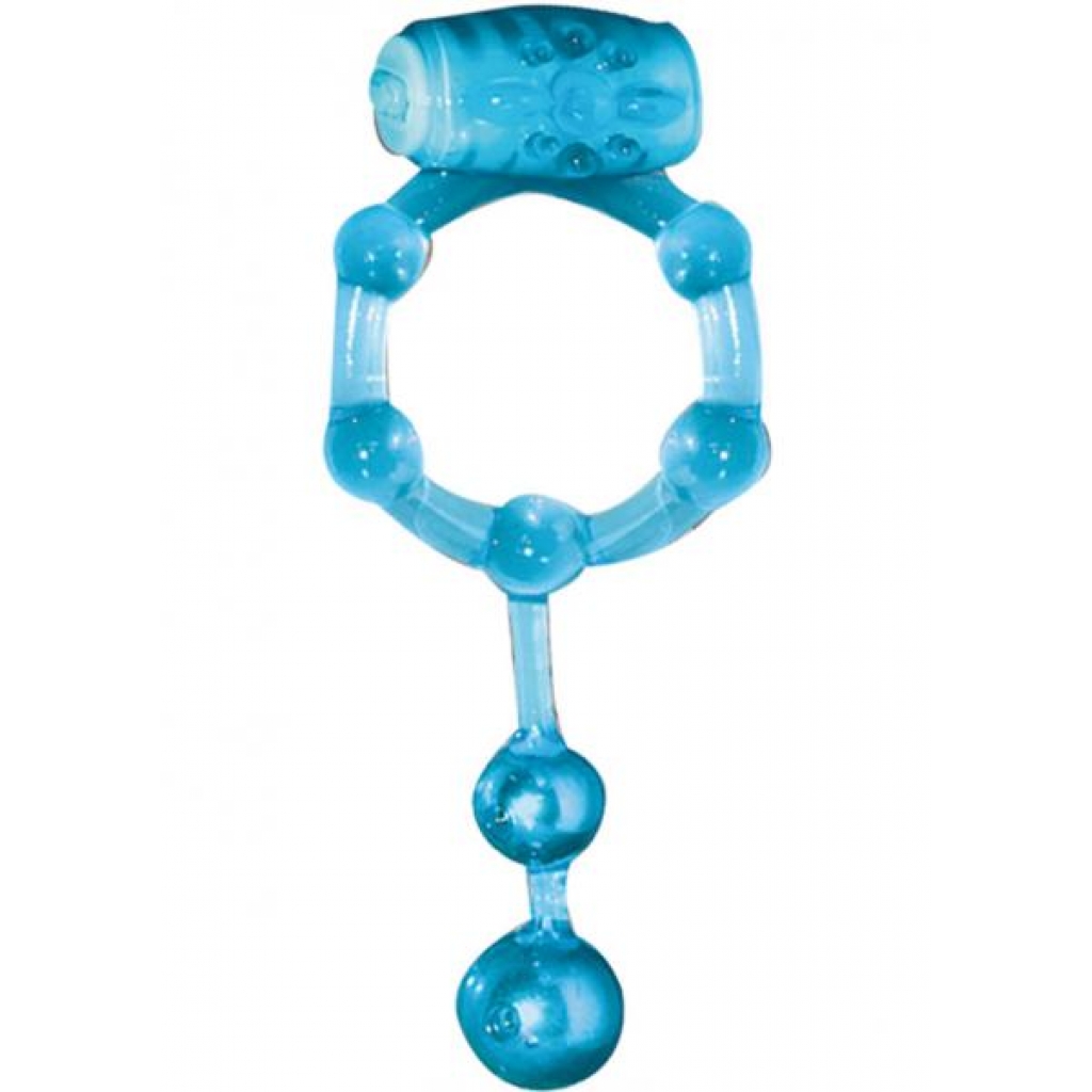 Macho Erection Keeper Vibrating Cock Ring - Blue