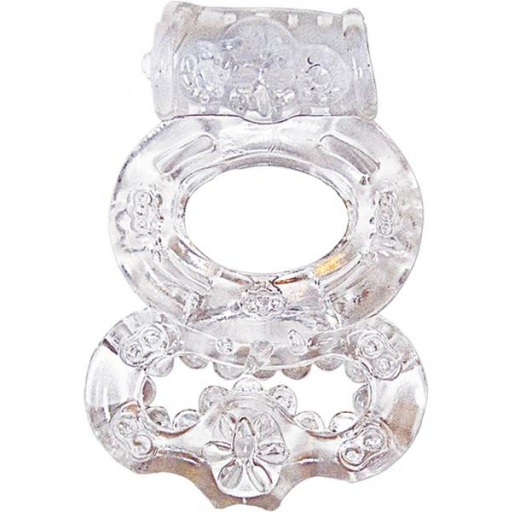 The Macho Crystal Collection Double Ring - Clear