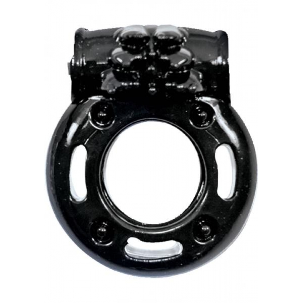 Macho Stallions Vibrating Cockring - Black