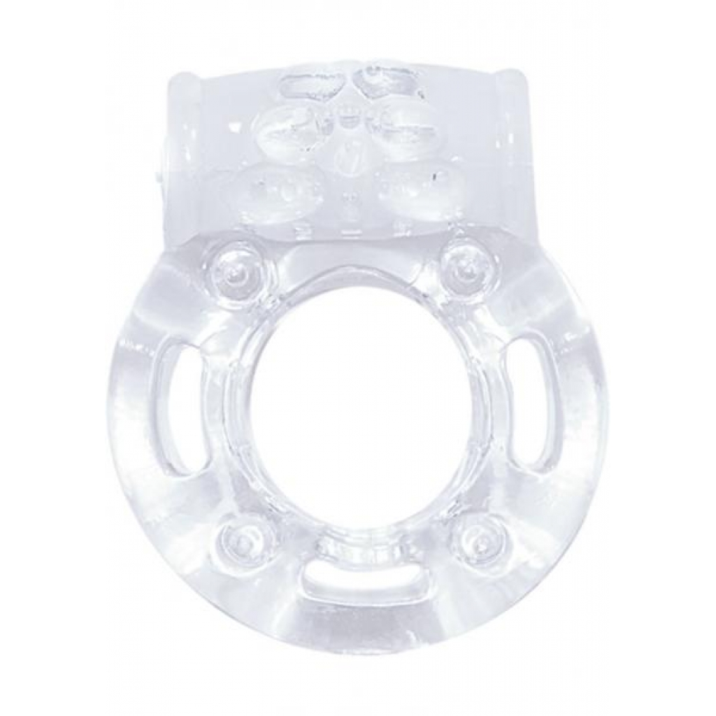 Macho Crystal Collection Vibrating Cockring - Clear