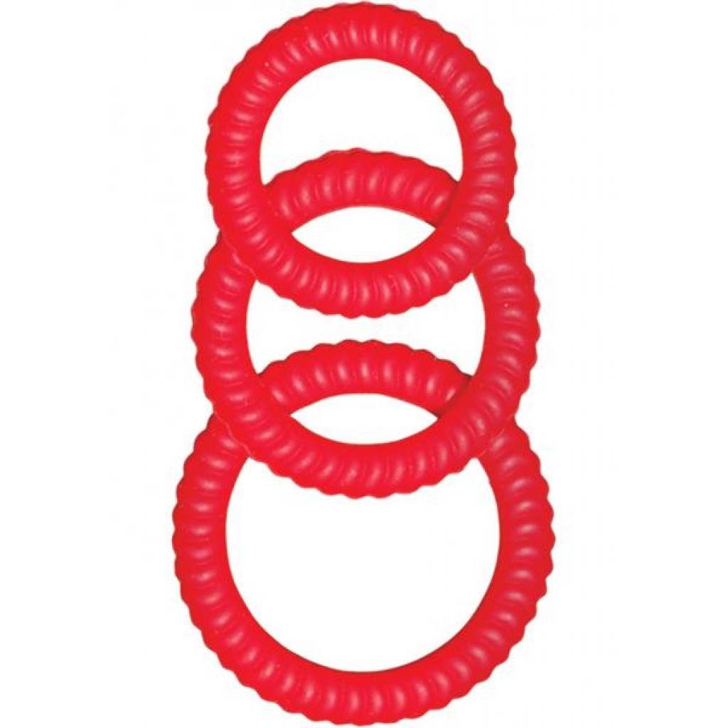 Ultra Cocksweller Silicone Cock Rings - Red