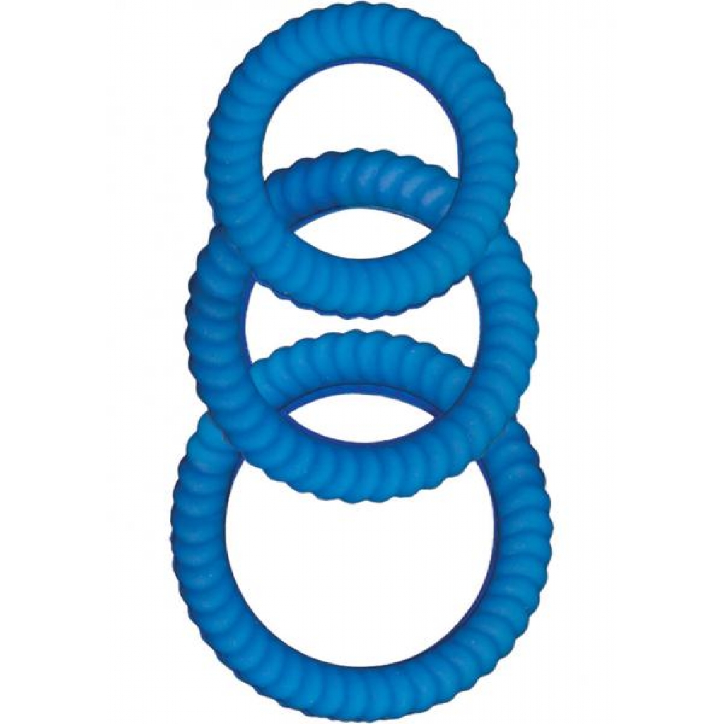 Ram Ultra Cocksweller Silicone Cock Rings - Blue