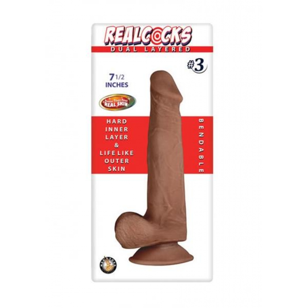 Realcocks Dual Layered Dildo - Brown