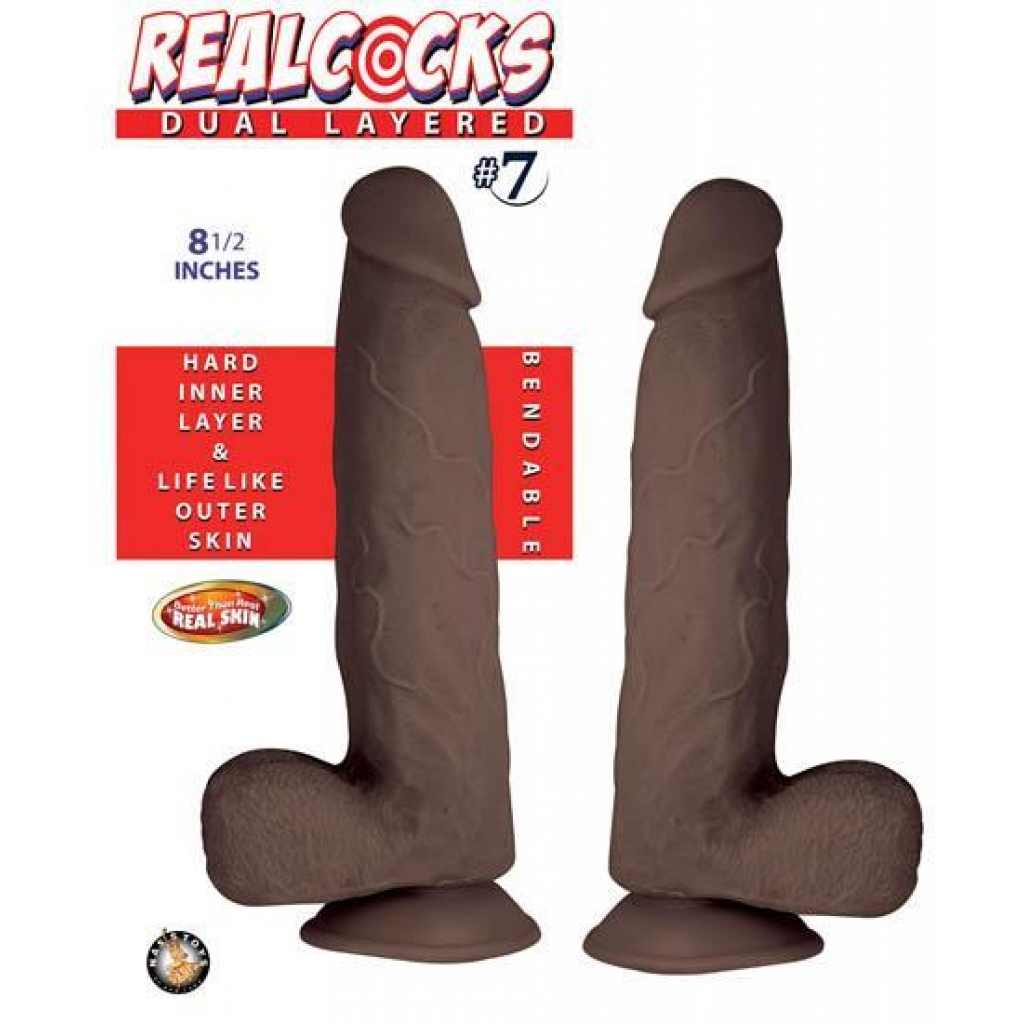 Realcocks Dual Layered #7 Dark Brown Dildo