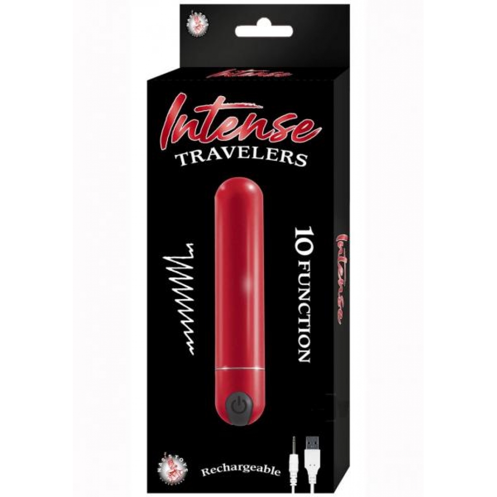 Intense Travelers Vibrator - Powerful and Waterproof, Red