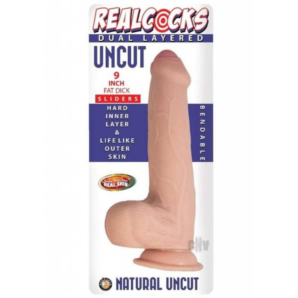 Realcocks Dual Layer Uncut Fat Dildo 9 - White