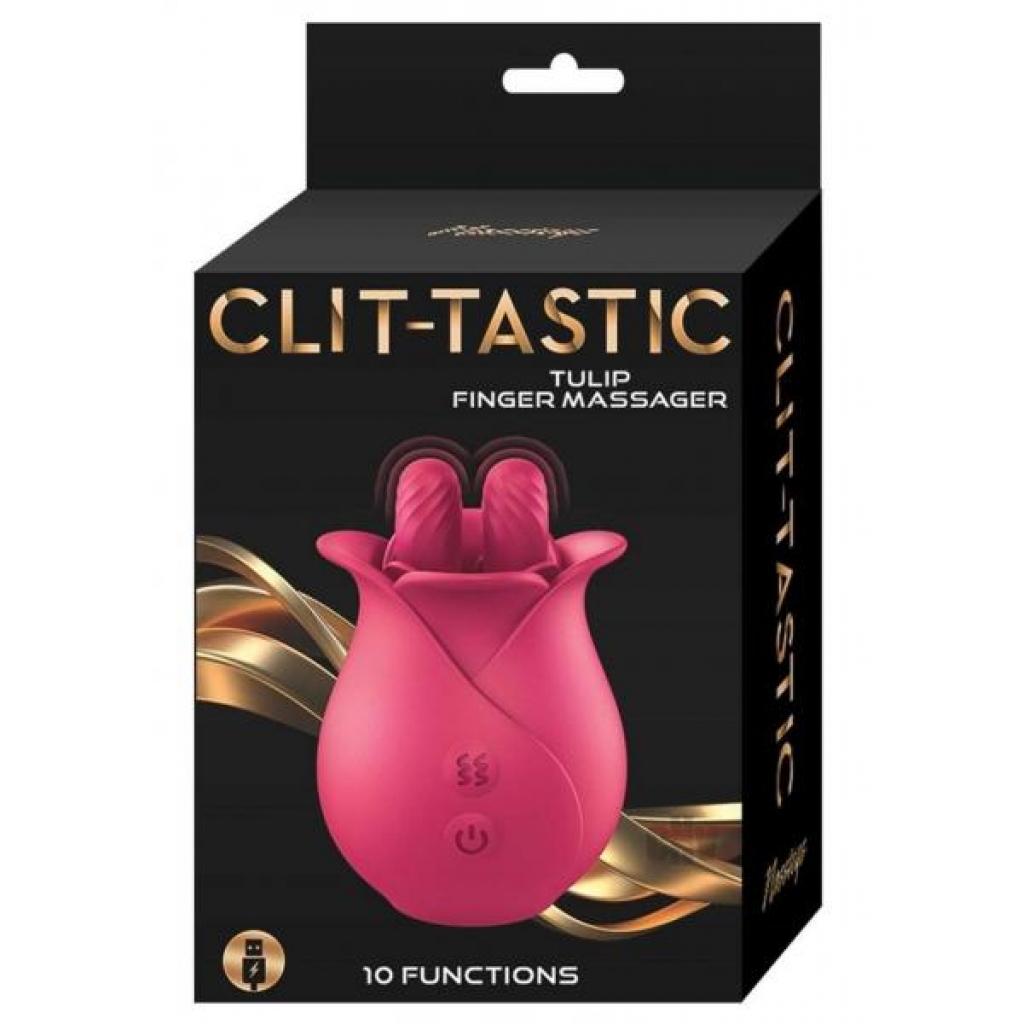 Clit Tastic Tulip Finger Massager - Red