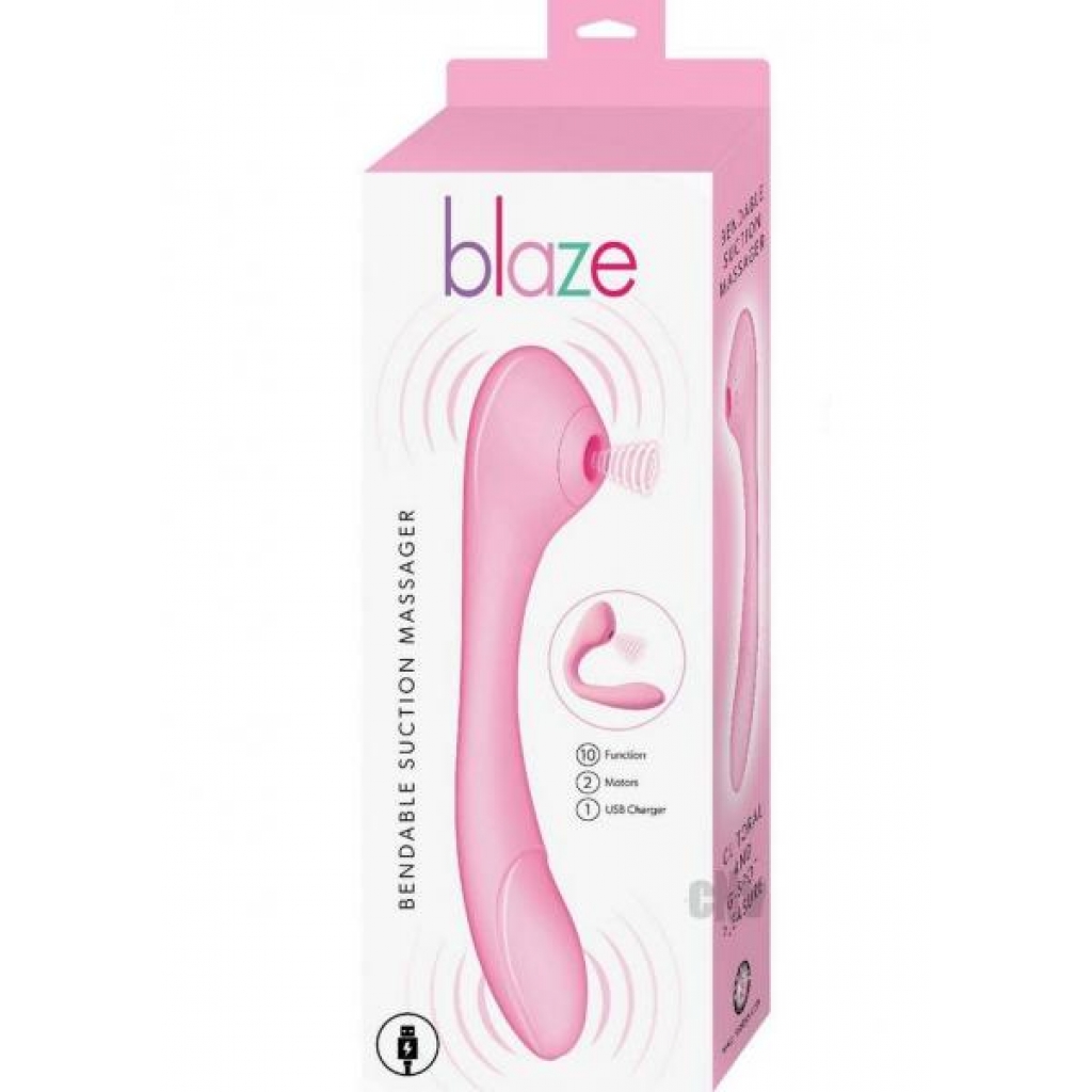 Blaze Bendable Suction Massager - Pink